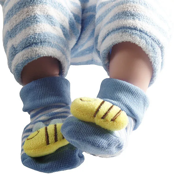 3 Pack Cute Infant Baby 3D Socks Slippers