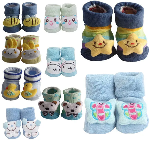 3 Pack Cute Infant Baby 3D Socks Slippers