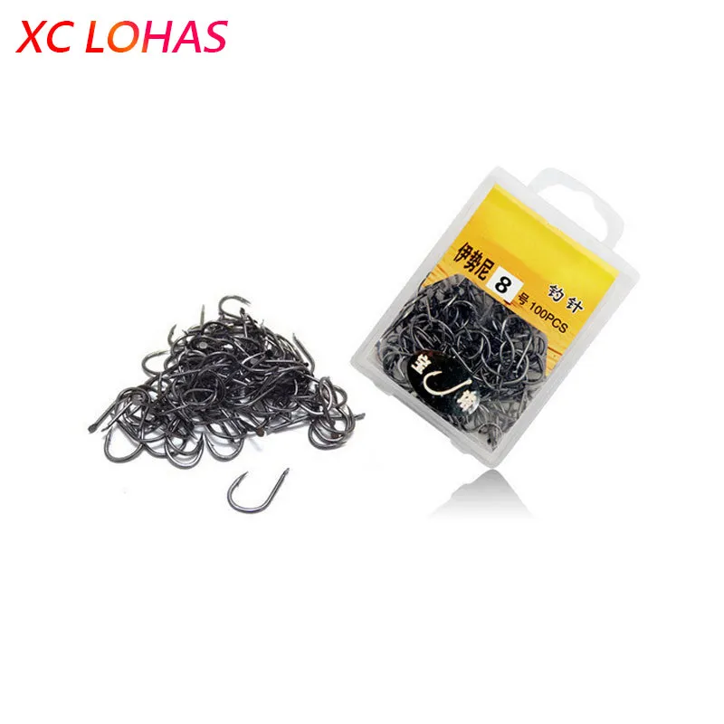 70-100 Pcs / Box Multiple Sizes High Carbon Steel Fishing Hook Needles Barbed Fishing Hook 1# - 13# Fishing Tackle Accessories