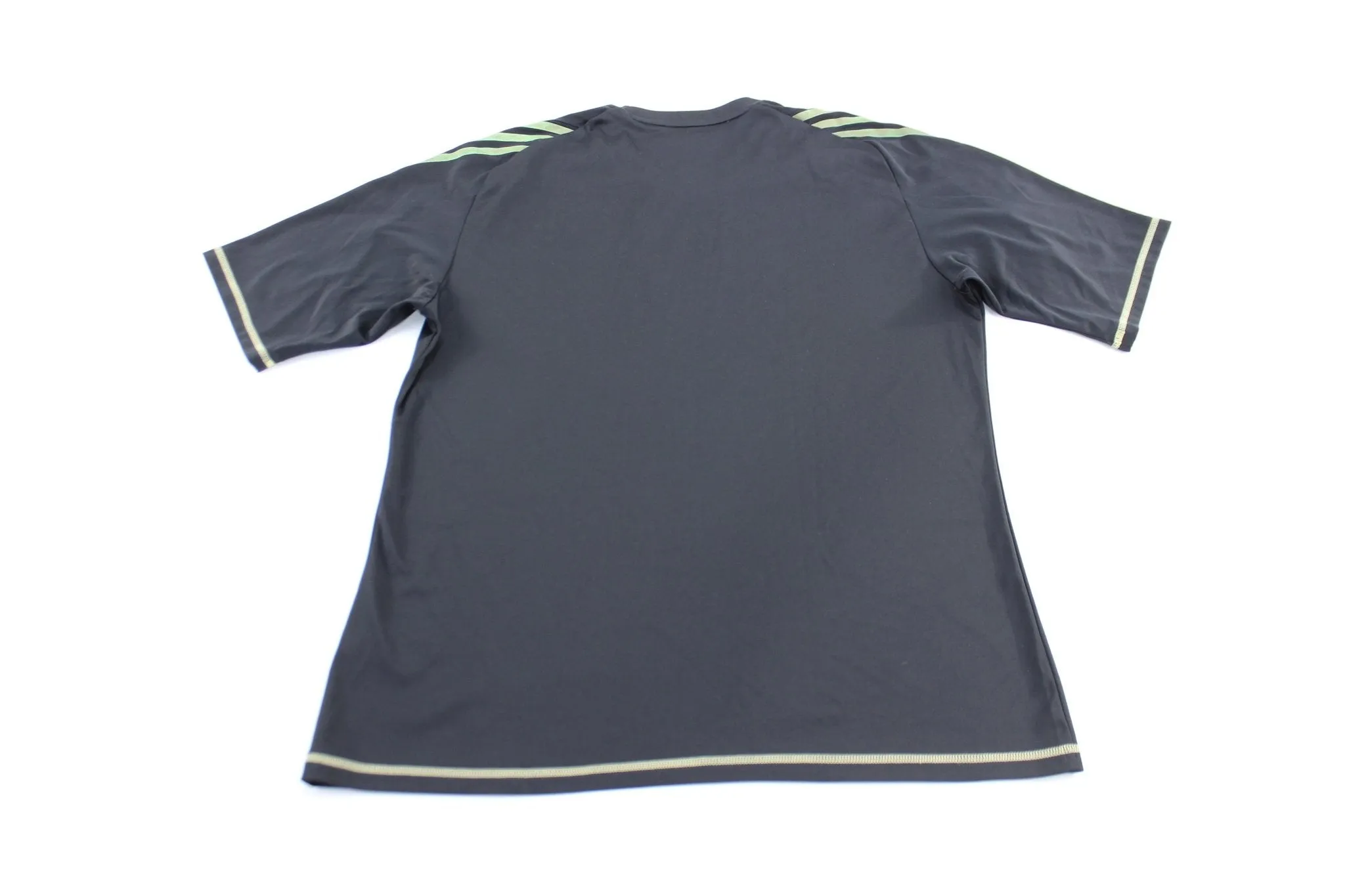 Adidas Logo F50 Black & Green Striped Soccer Jersey