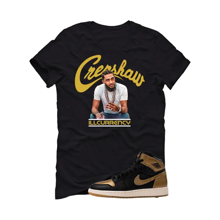 Air Jordan 1 High OG Metallic Gold Black T-Shirt (Crenshaw)| illcurrency