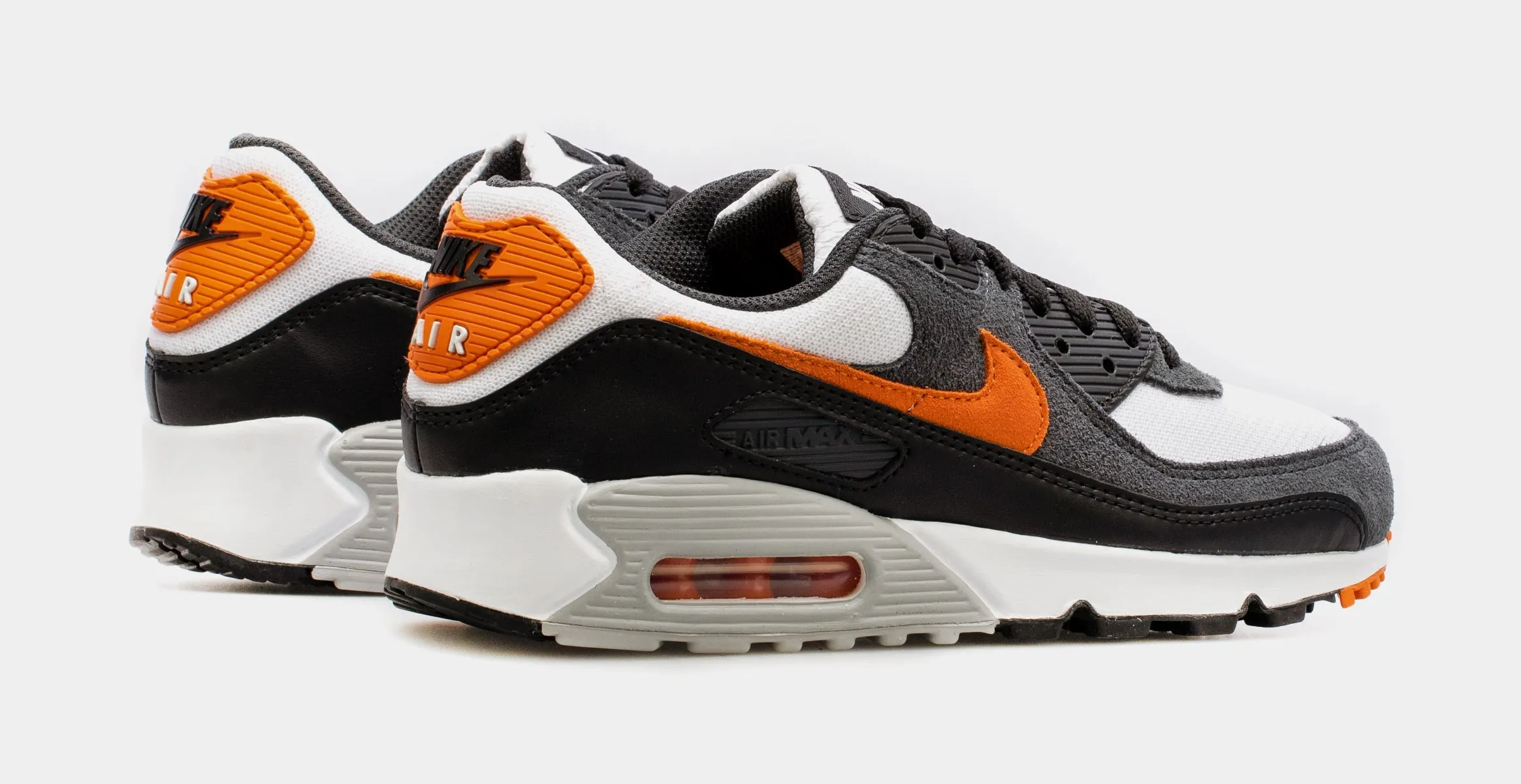 Air Max 90 Mens Running Shoes (Grey/Orange)