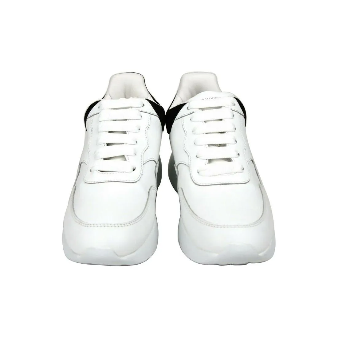 Alexander McQueen Women White Leather Suede Sneaker