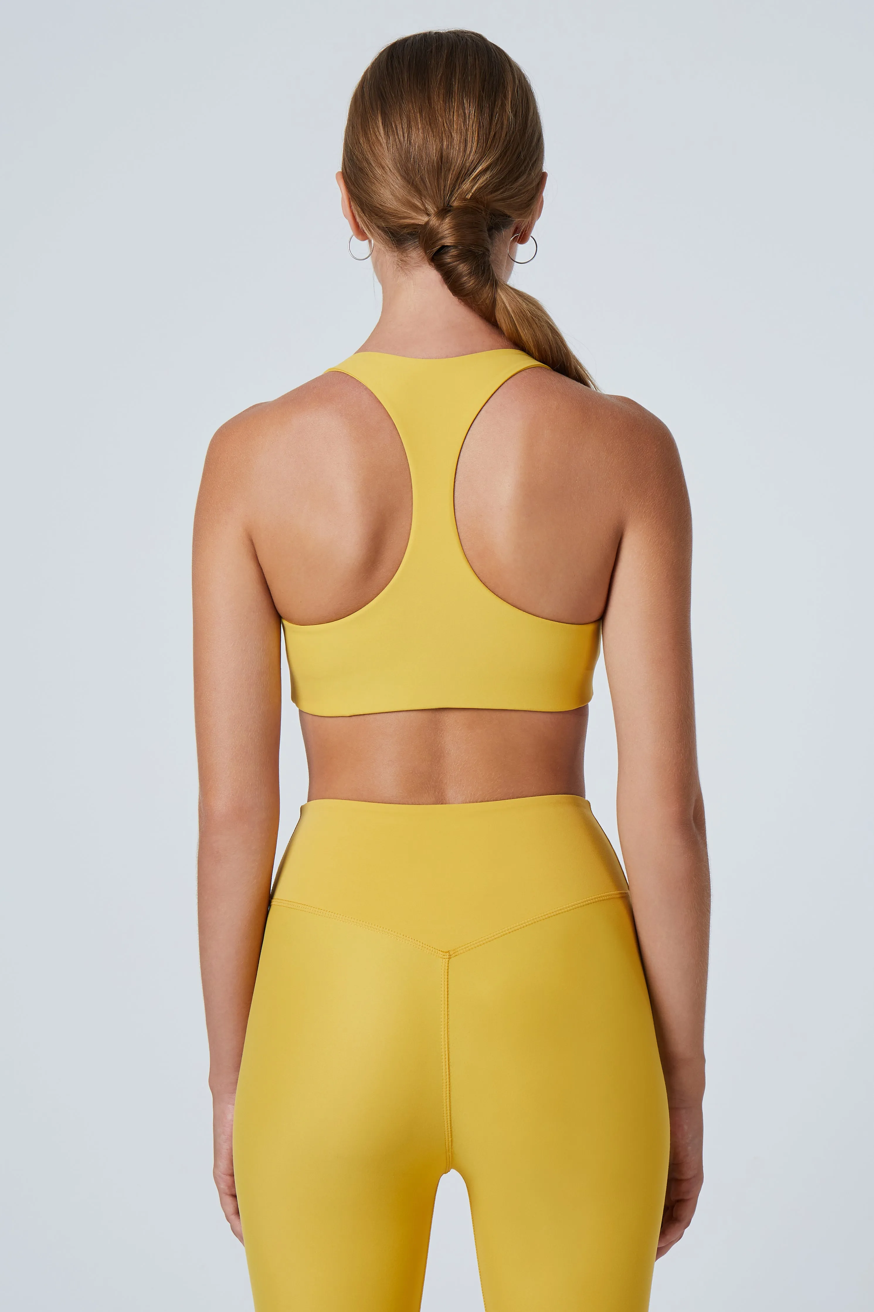 Alva Racerback Sports Bra | Recycled Nylon | Mustard