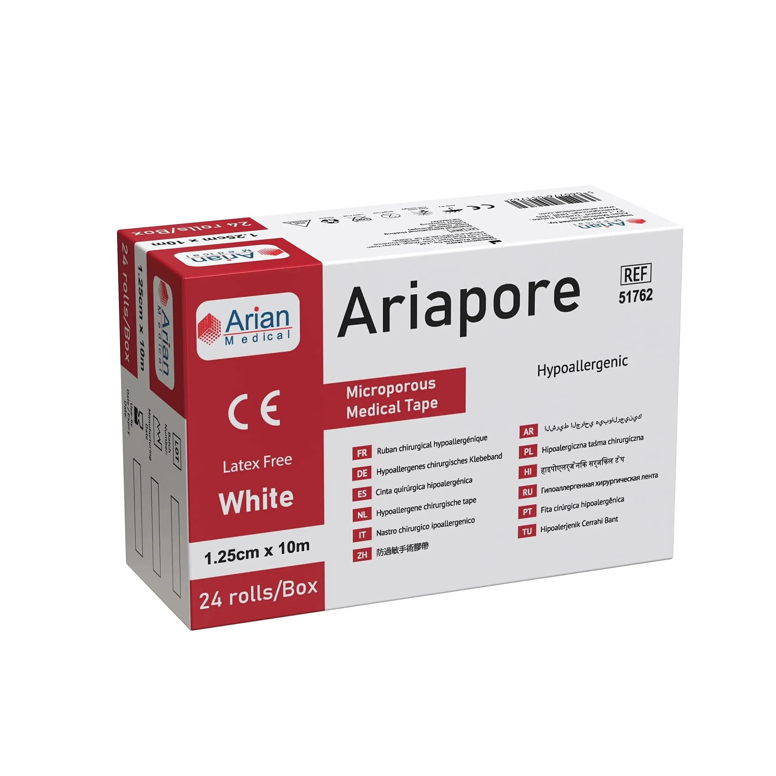 Ariapore Micropore Tape Surgical and Sports Tape 1.25cm X 10m Tape - 6 Rolls