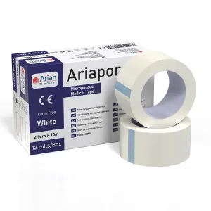 Ariapore Micropore Tape Surgical and Sports Tape 2.5cm X 10m - 6 Rolls