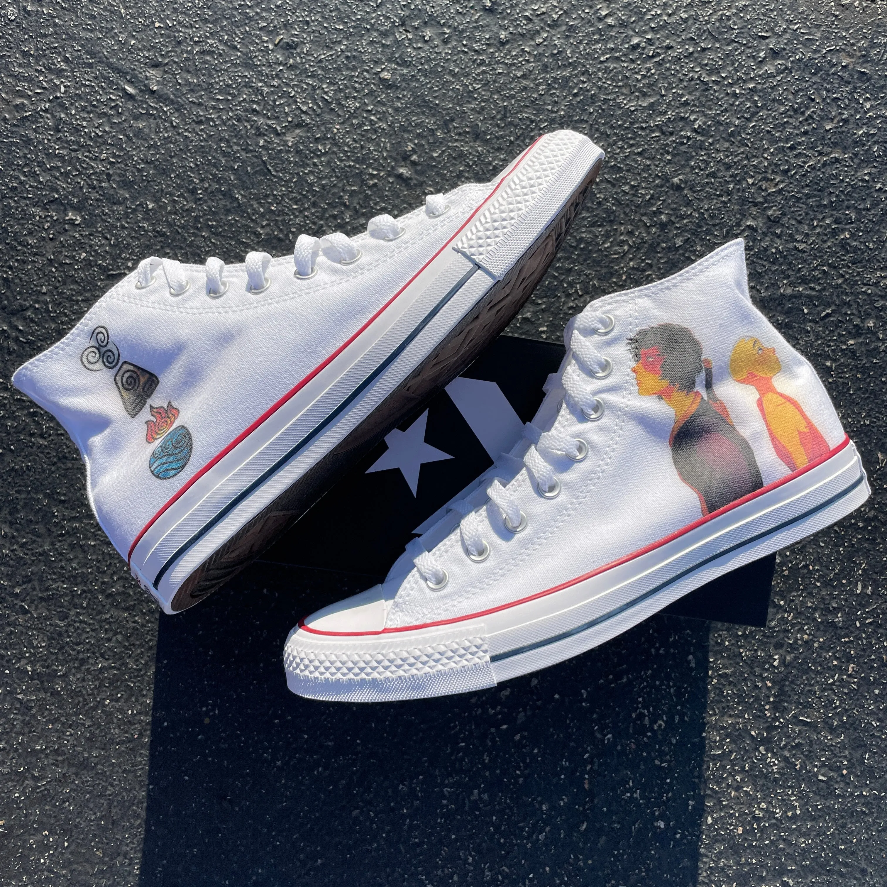 Avatar "Zuko & Aang" Custom High Tops - Custom Converse Shoes