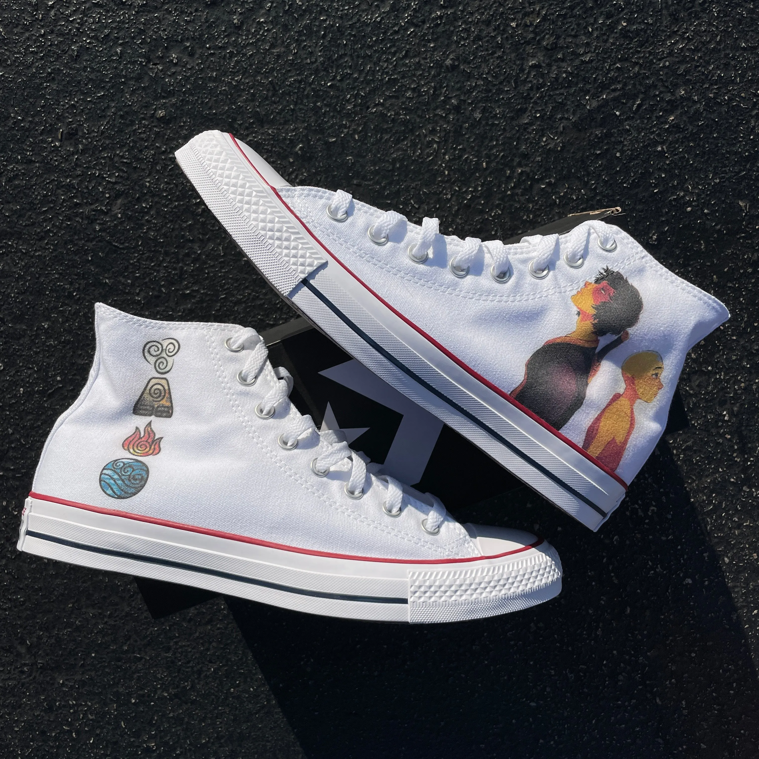 Avatar "Zuko & Aang" Custom High Tops - Custom Converse Shoes