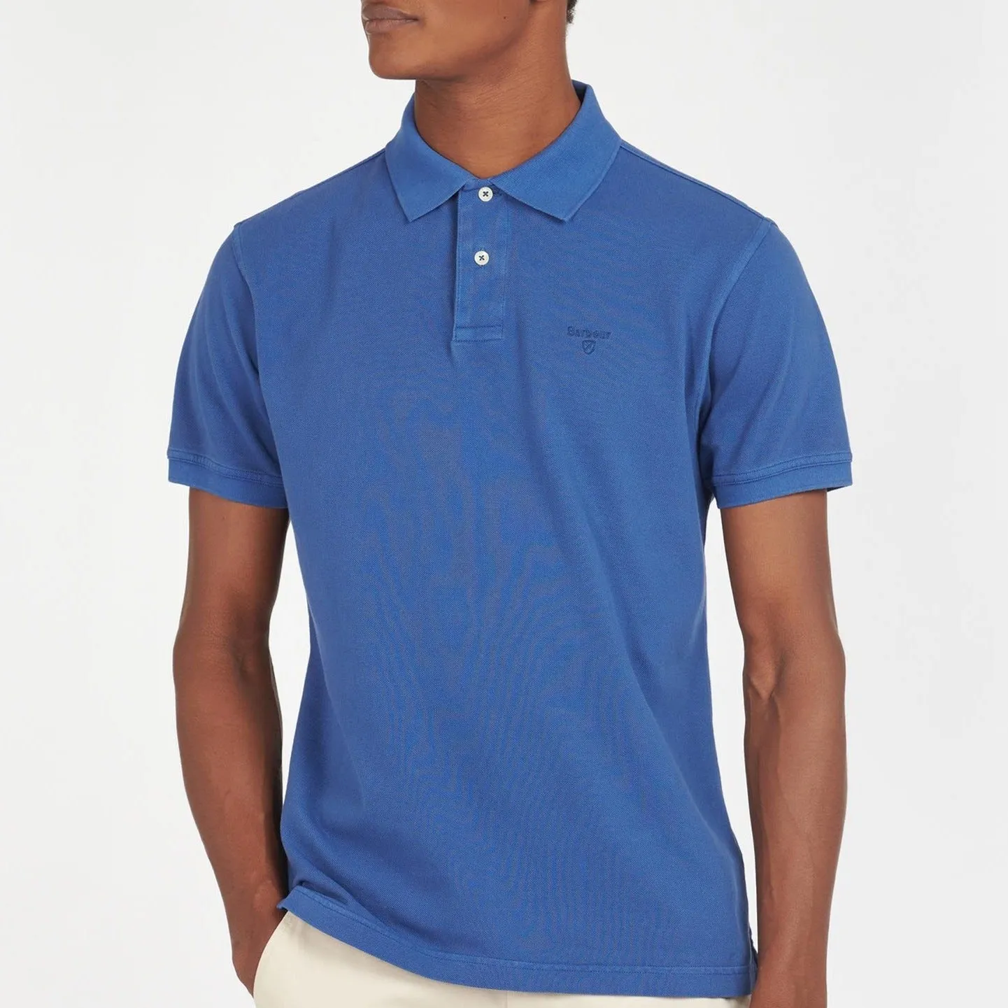 Barbour Men's Washed-Out Sports Polo Shirt in Marine Blue