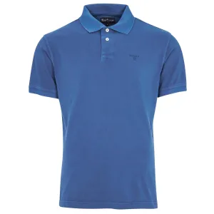 Barbour Men's Washed-Out Sports Polo Shirt in Marine Blue