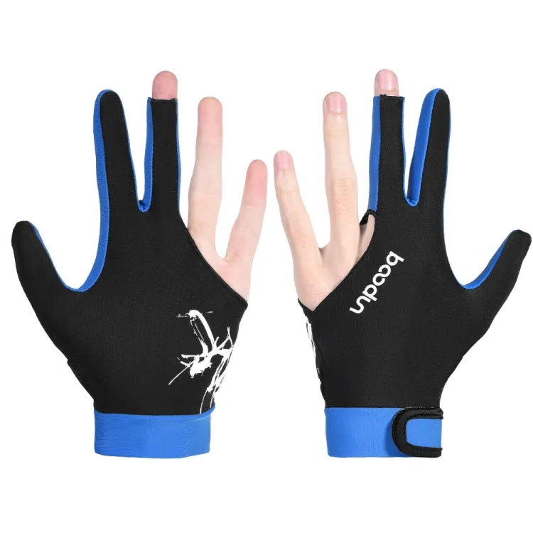 BOODUN M050912 Thin Breathable Men and Women Billiards Three Finger Single Gloves, Size:L(Navy Blue)