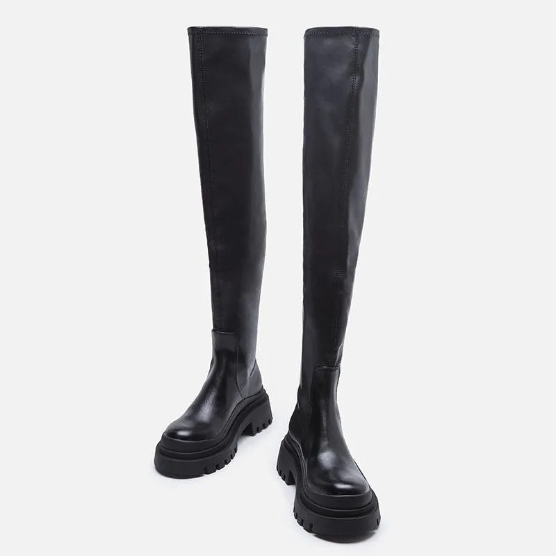 British Style Over-the-knee Thick-soled Boots