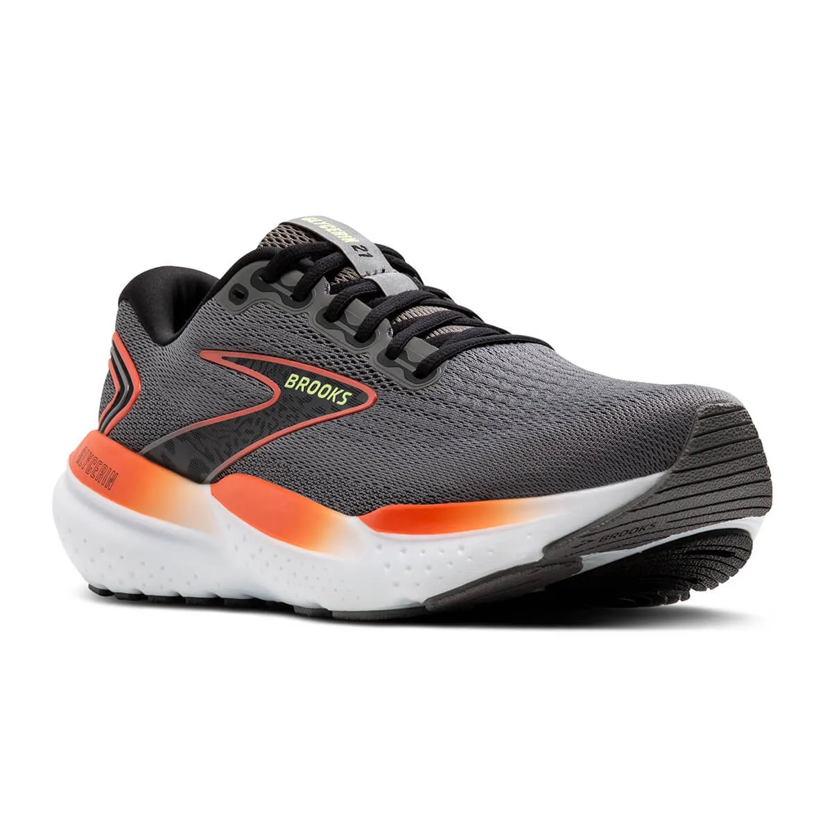 Brooks Glycerin 21 Mens | Grey/mandarin Red/green