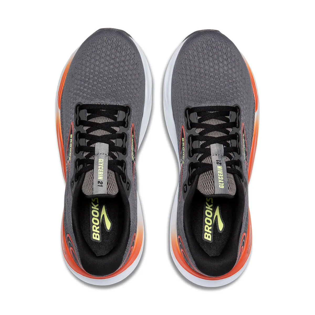 Brooks Glycerin 21 Mens | Grey/mandarin Red/green