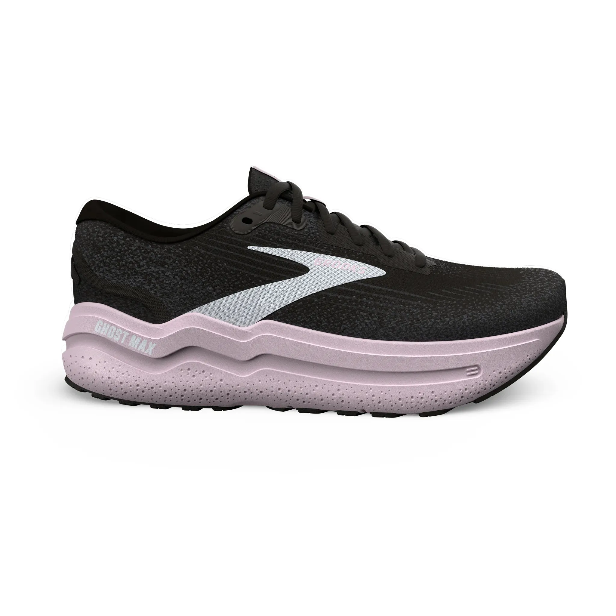 Brooks Womens Trainer Ghost Max 2 Black/White/Orchid Ice