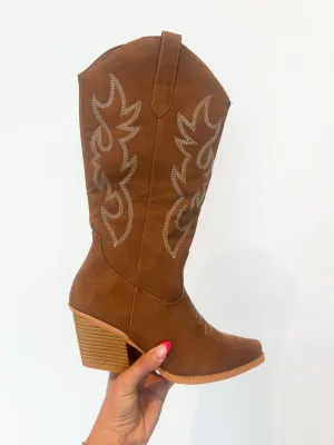 Brown Suede Cowgirl Boots