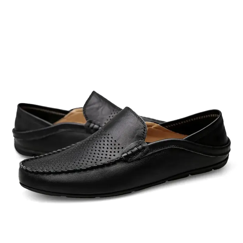 Casual Leather Slip-On Loafers