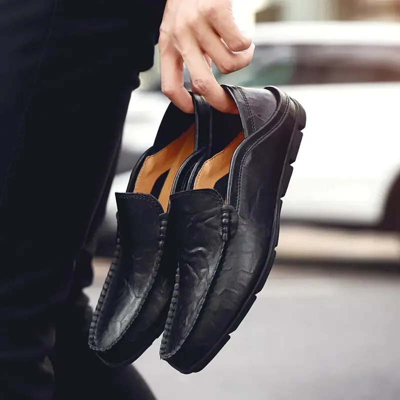 Casual Leather Slip-On Loafers