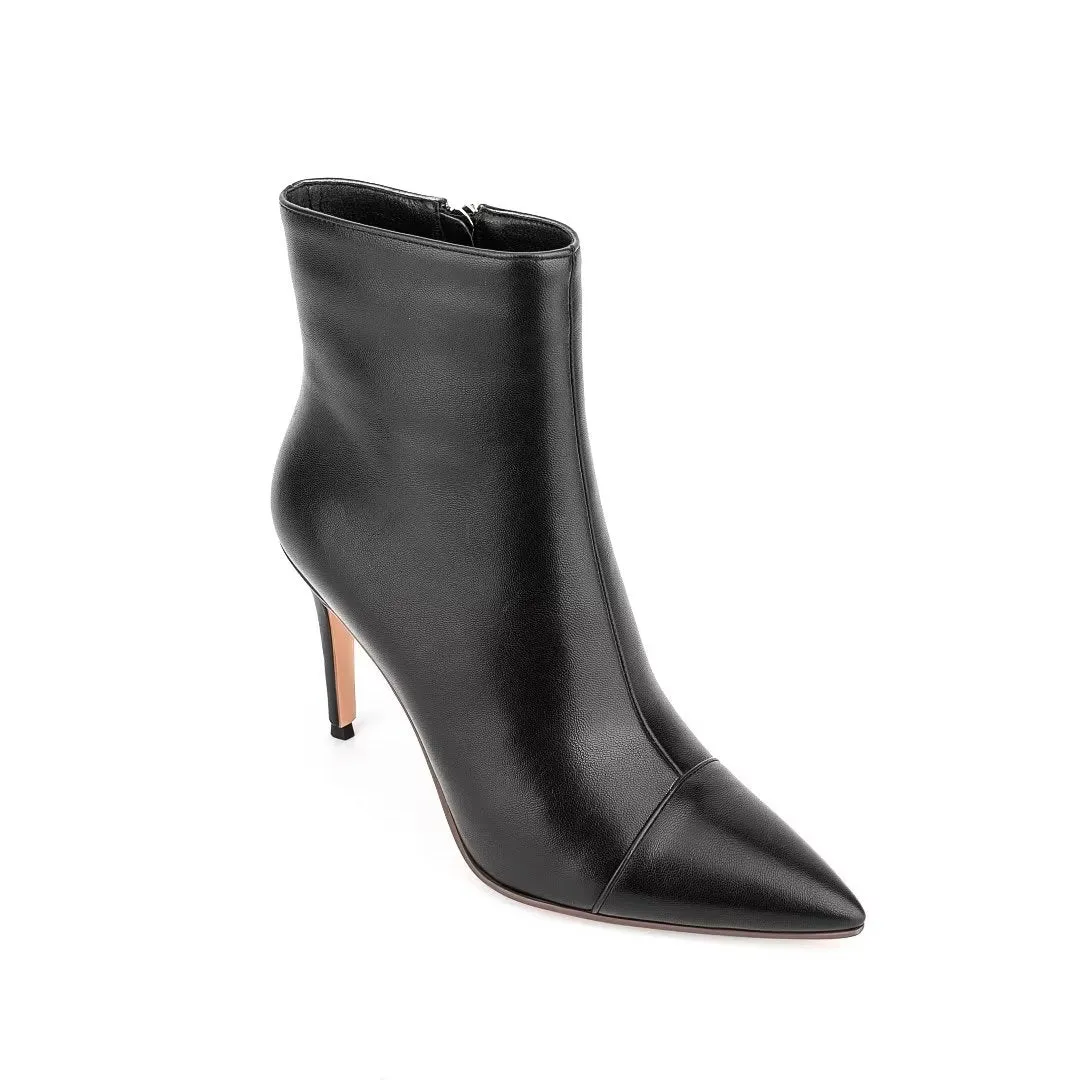 Chic Smooth Textured Mid-Calf Ankle Boots