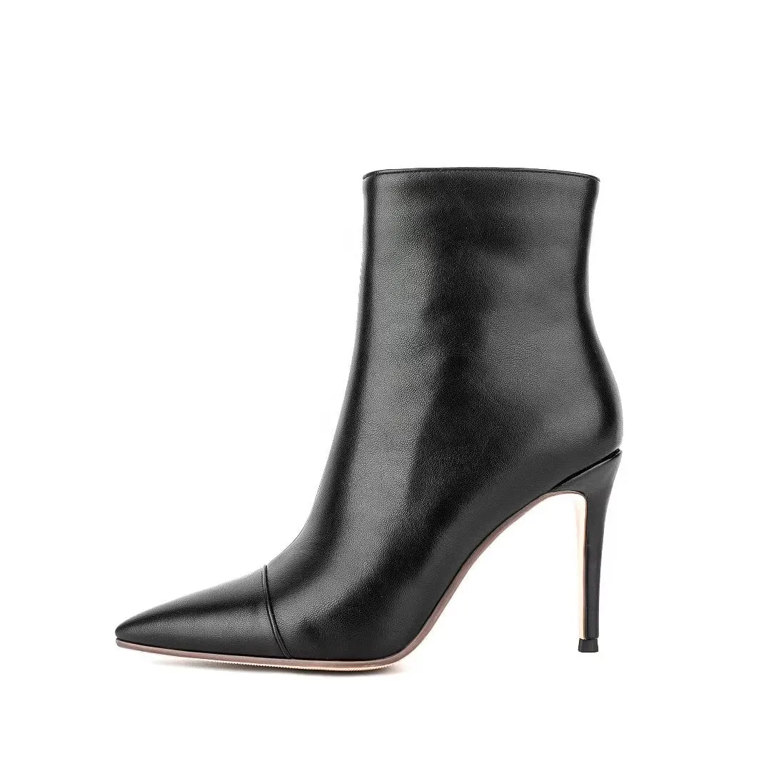 Chic Smooth Textured Mid-Calf Ankle Boots