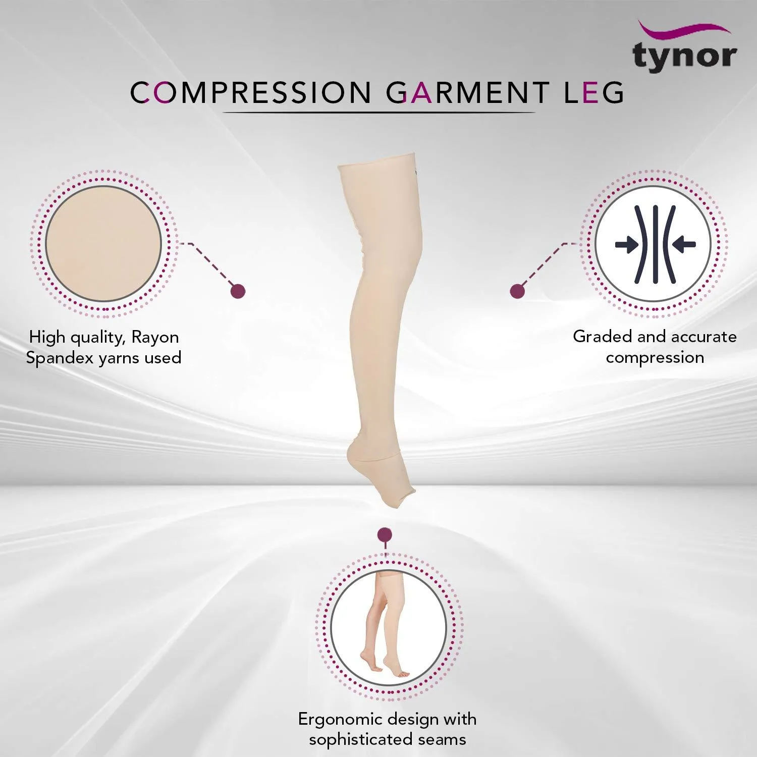 Compression Stocking Leg Mid Thigh Open Toe (Pair)