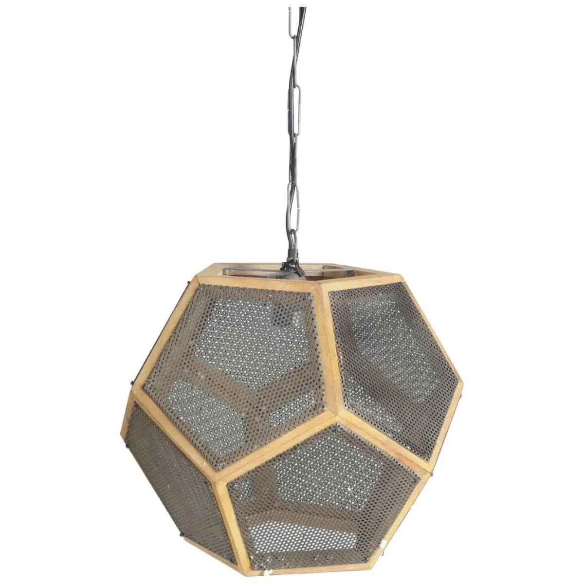 Cordell Pendant Light Brown Wood | Gray Metal