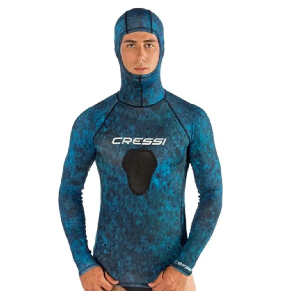 Cressi Blue Hunter Skin Hooded Camo Top - Men