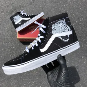 Custom Sk8 Hi Tiger Head - Custom Vans Shoes