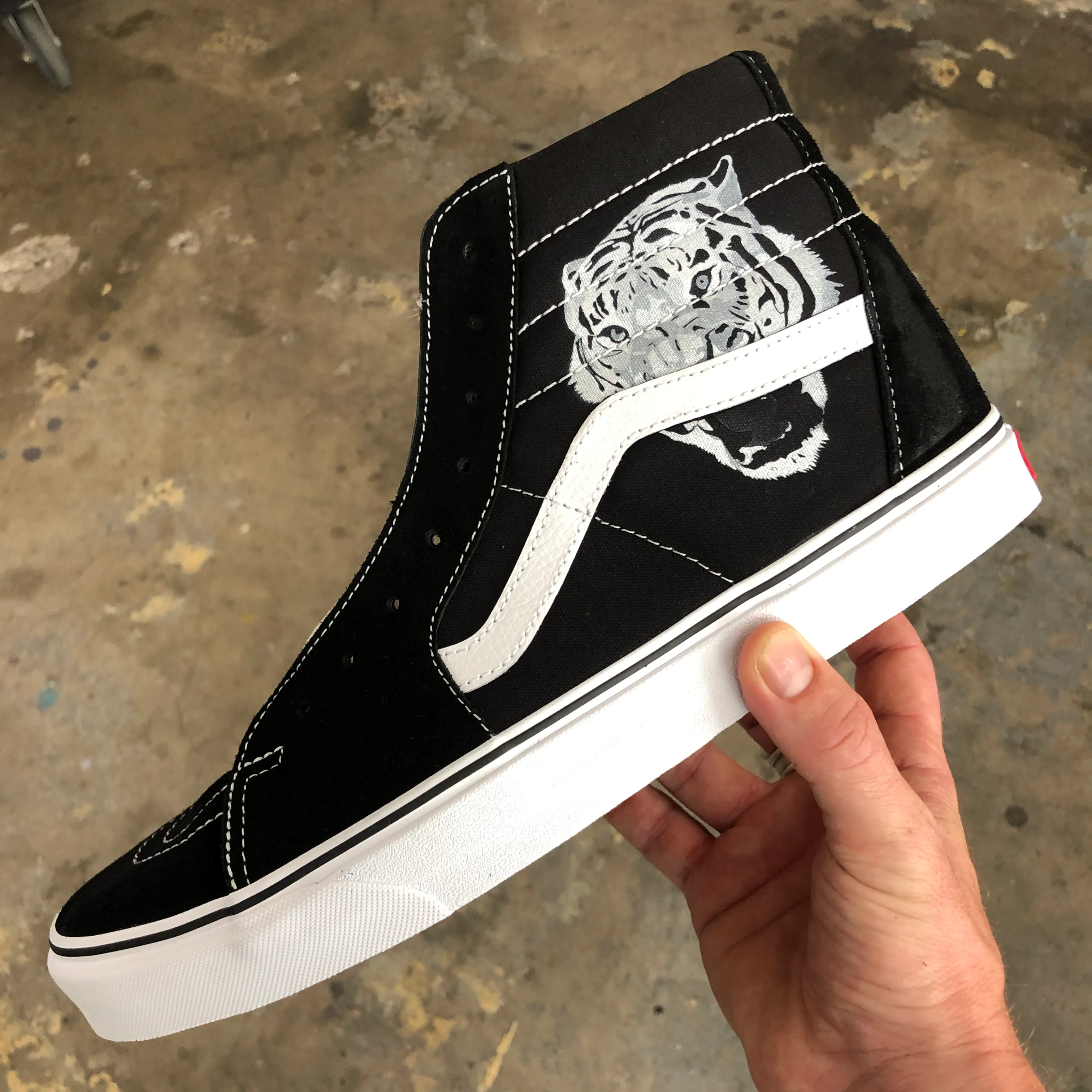 Custom Sk8 Hi Tiger Head - Custom Vans Shoes