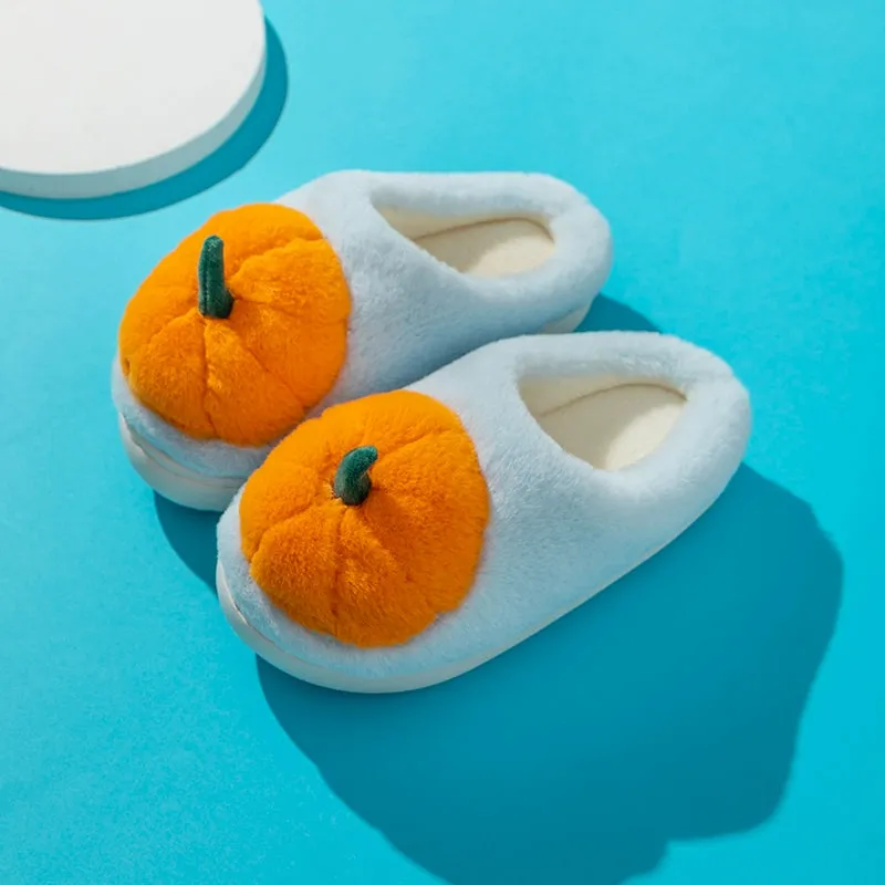 Cute Pumpkin Cartoon Cotton Slippers for Women