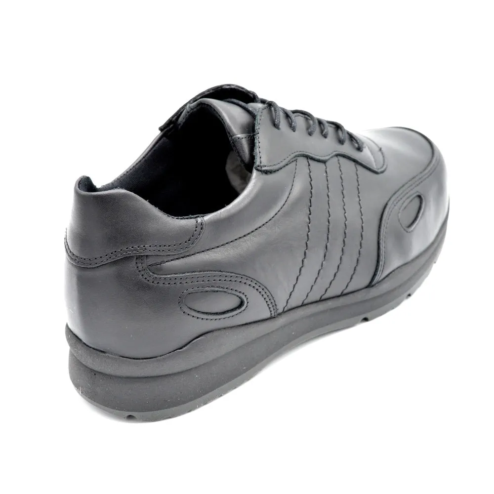 DB Seb - Mens Extra Wide Trainer - 2V and 6V Width Fittings - Black Leather