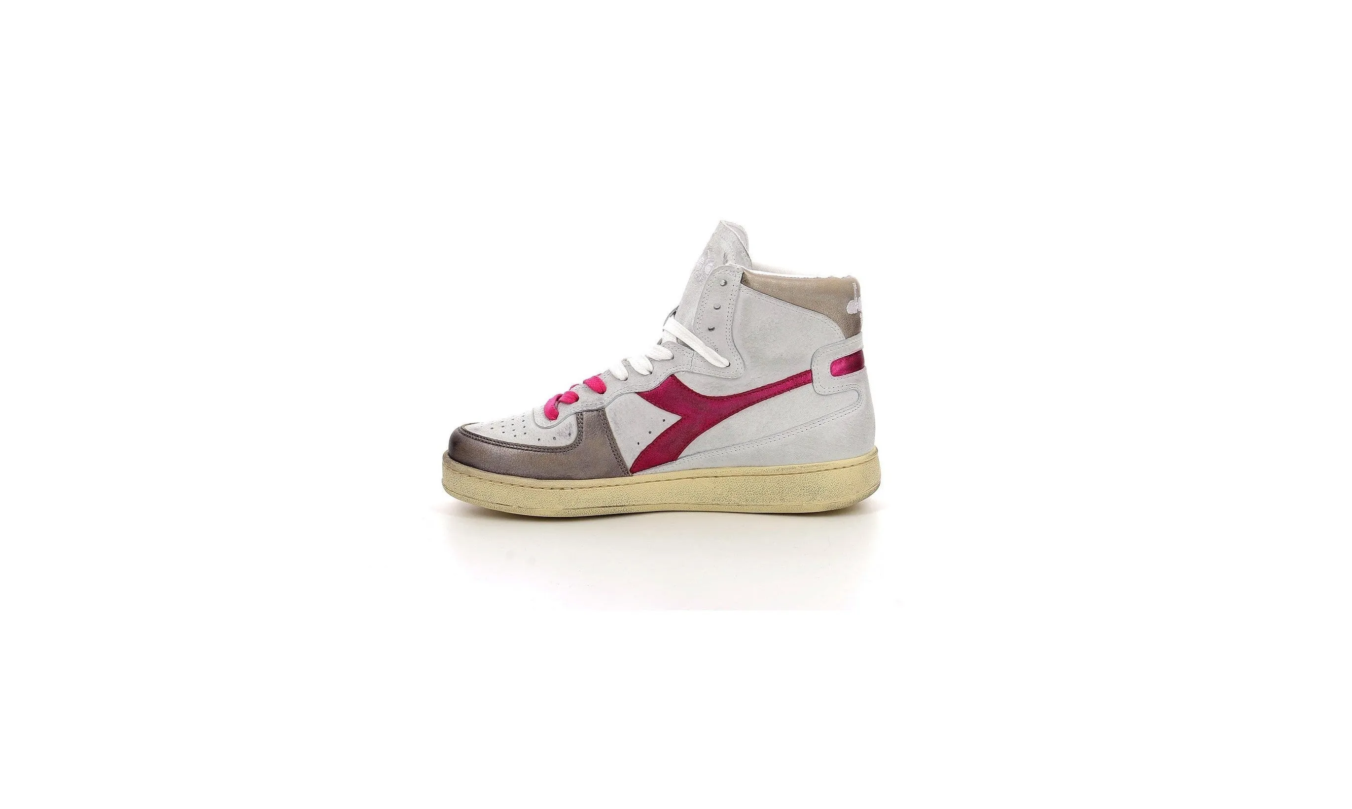 Diadora - Sneakers Haut Mi Basket Metal - White/Fucsia Red - Femme