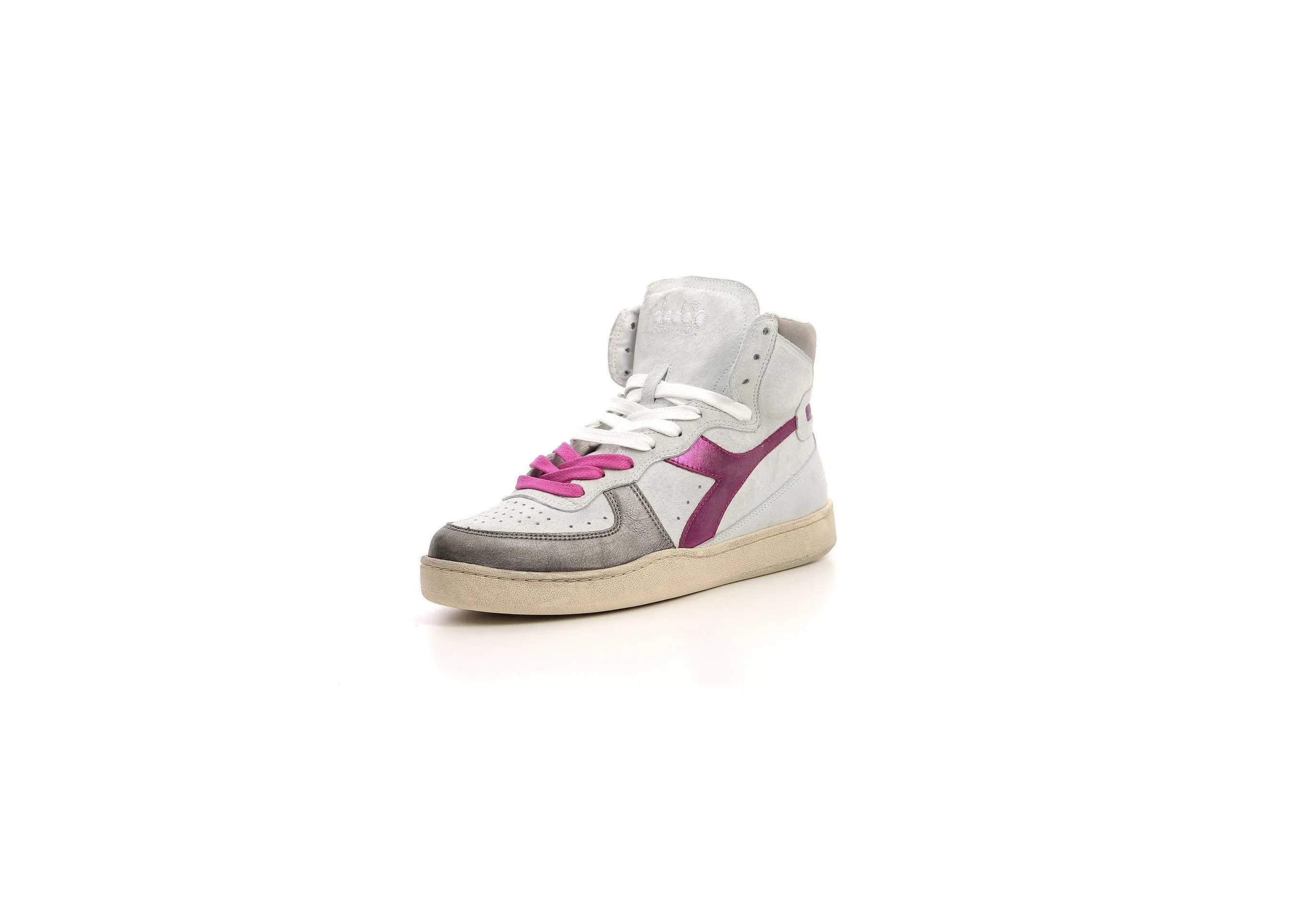 Diadora - Sneakers Haut Mi Basket Metal - White/Fucsia Red - Femme