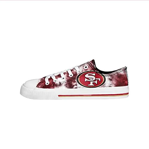 FOCO San Francisco 49ers NFL Womens Low Top Tie Dye Canvas Shoes - 10