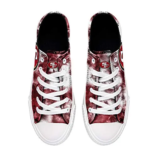 FOCO San Francisco 49ers NFL Womens Low Top Tie Dye Canvas Shoes - 10