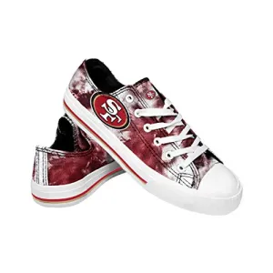 FOCO San Francisco 49ers NFL Womens Low Top Tie Dye Canvas Shoes - 10