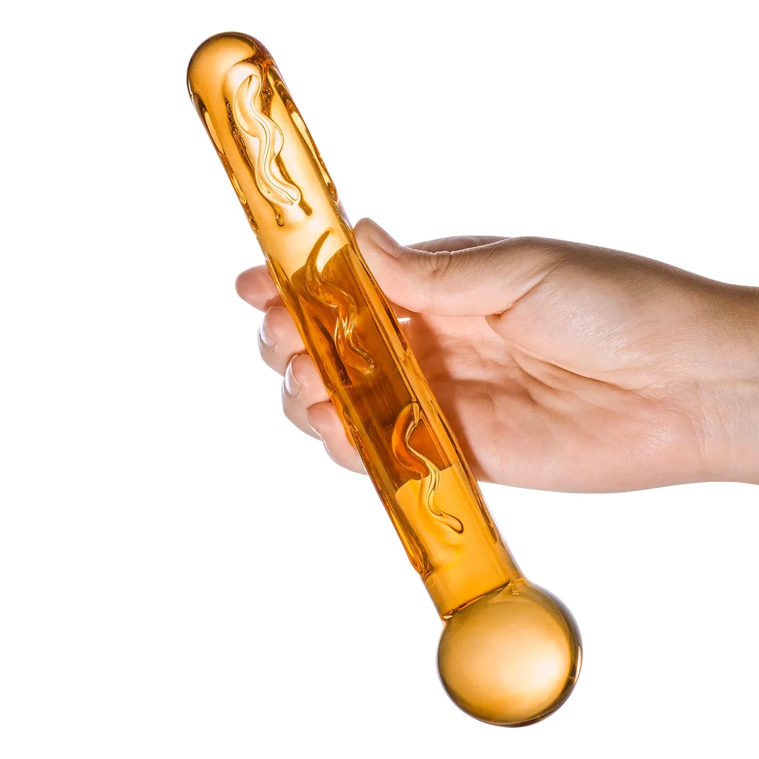 Gläs 7.5" Orange Tickler Glass Dildo