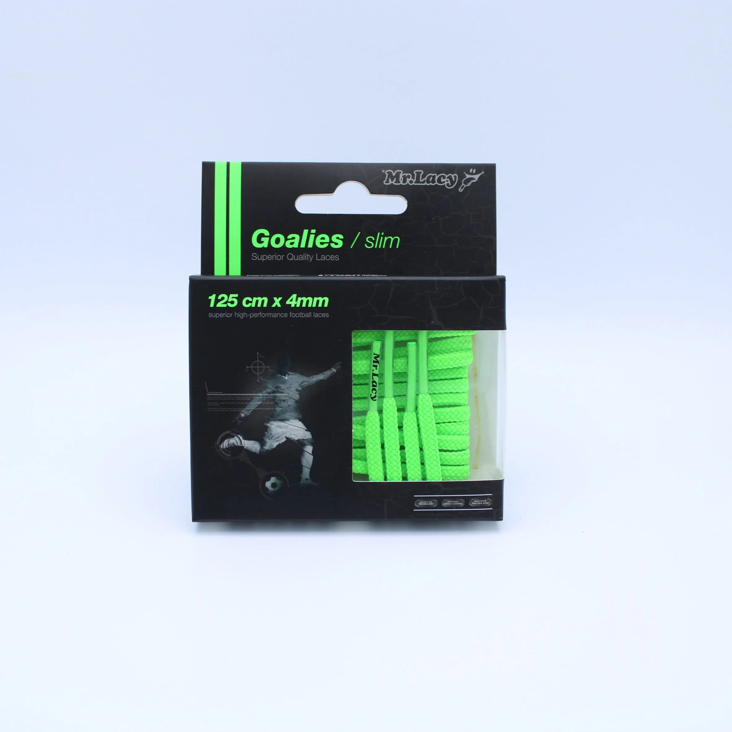 Goalies Football Boot Laces · Neon Green