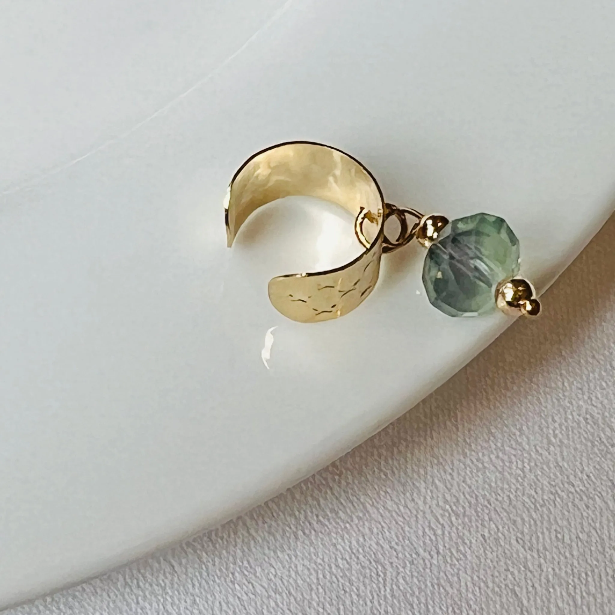 Green Fluorite Ear Cuff