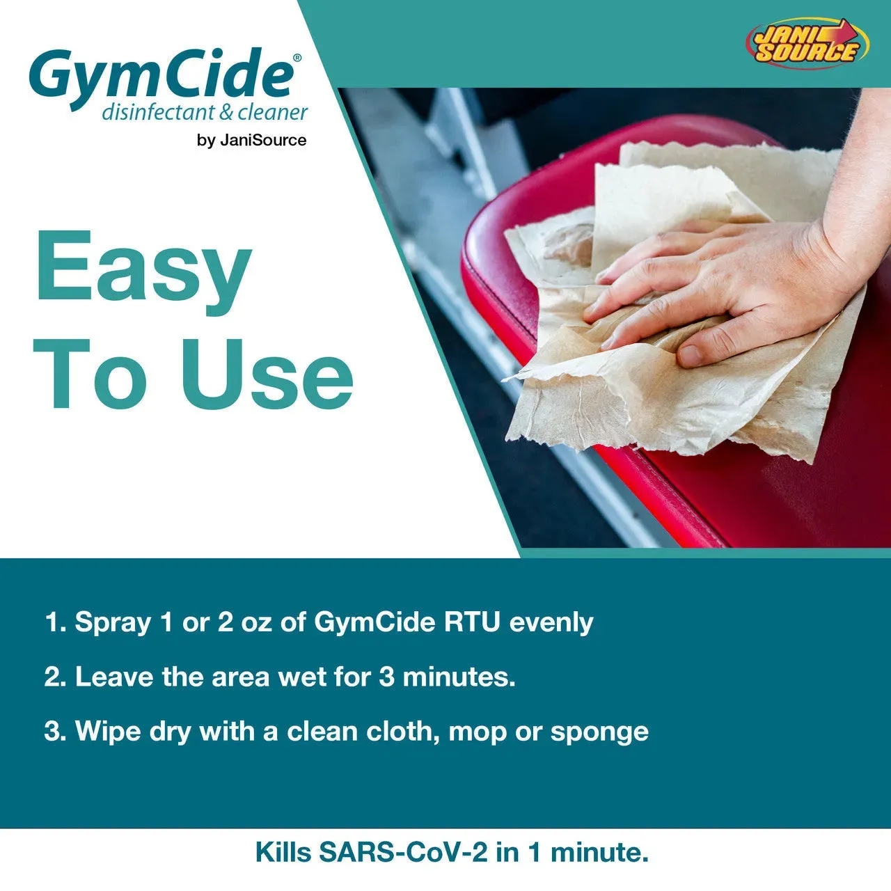 GymCide Ready-To-Use Sport Disinfectant & Cleaner, Quart