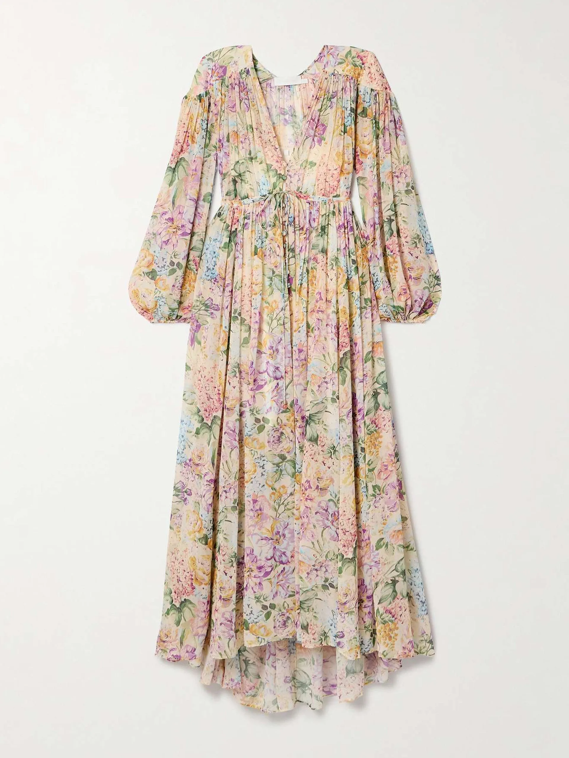 Halliday gathered floral-print silk-crepe maxi dress