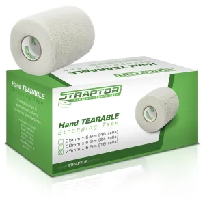 Hand Tearable Stretch Tape White 75mm x 6.9m - Straptor (16)