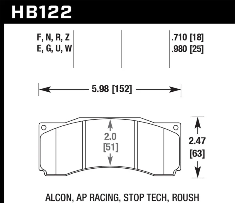 Hawk DTC-60 Race Front Brake Pads - Stoptech ST-60 Caliper - HB122G.710