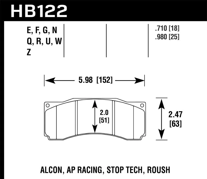 Hawk DTC-60 Race Front Brake Pads - Stoptech ST-60 Caliper - HB122G.710