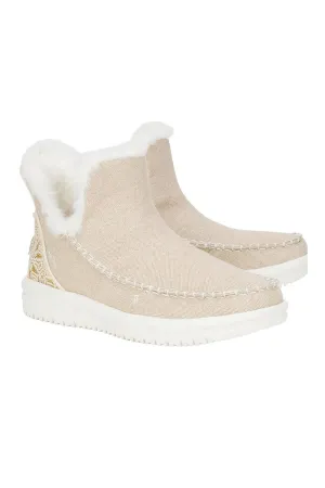 HEYDUDE Women’s Camden Brushed Cozy Booties in Sand | 42030-202