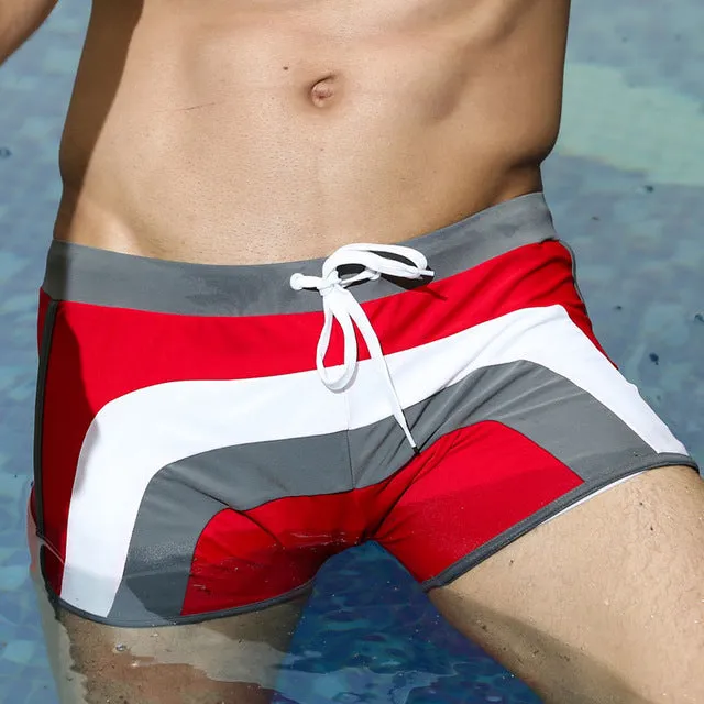 Hot sell swimming Trunks Men's Boxers Beach shorts Hi-Q Swimwear with Pocket trunks Sexy Hot springs Sports suit Men Swimsuit