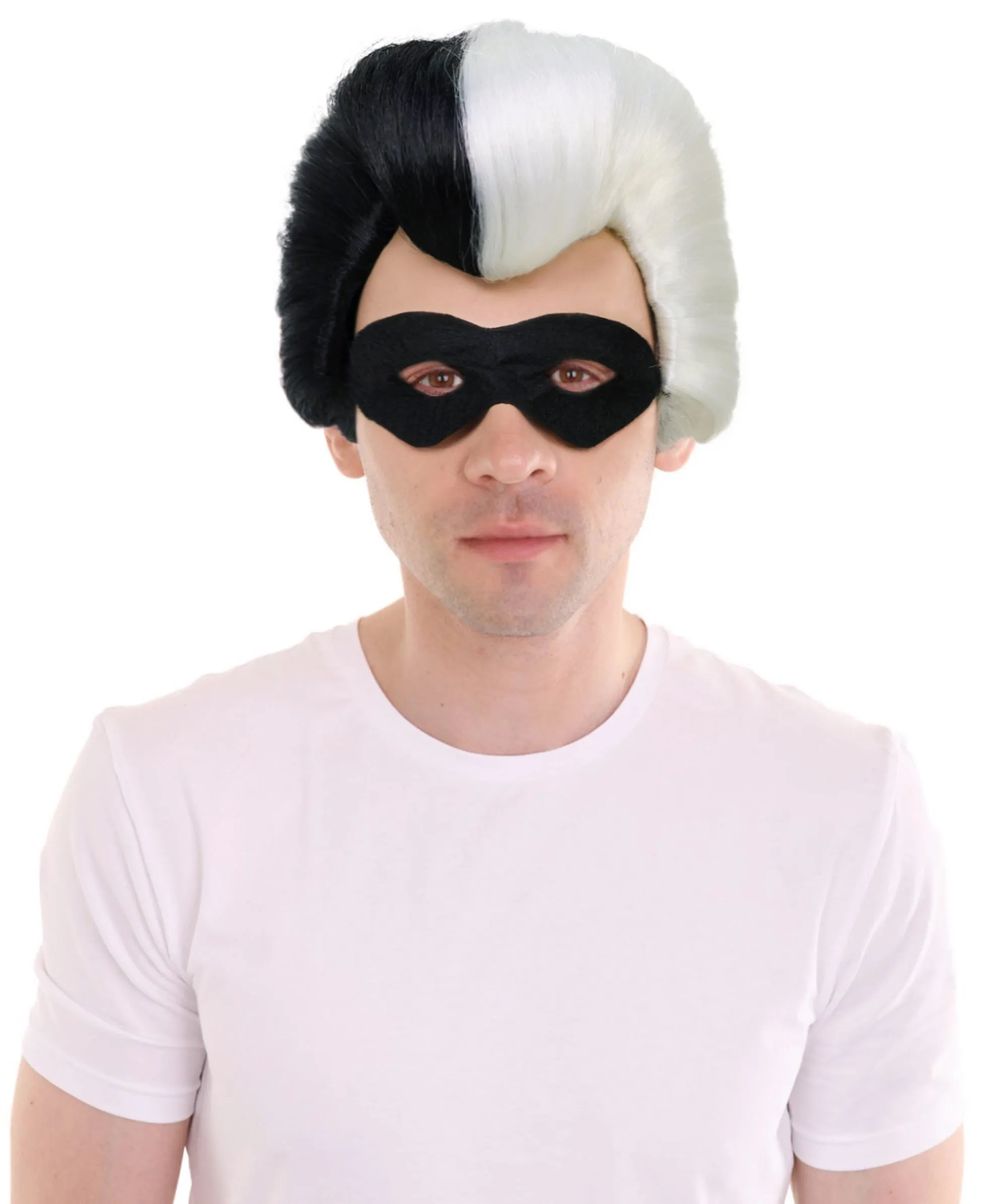 HPO Adult Superhero Family Men's Wig with Mask Set | Multiple Color Cosplay Halloween Wigs