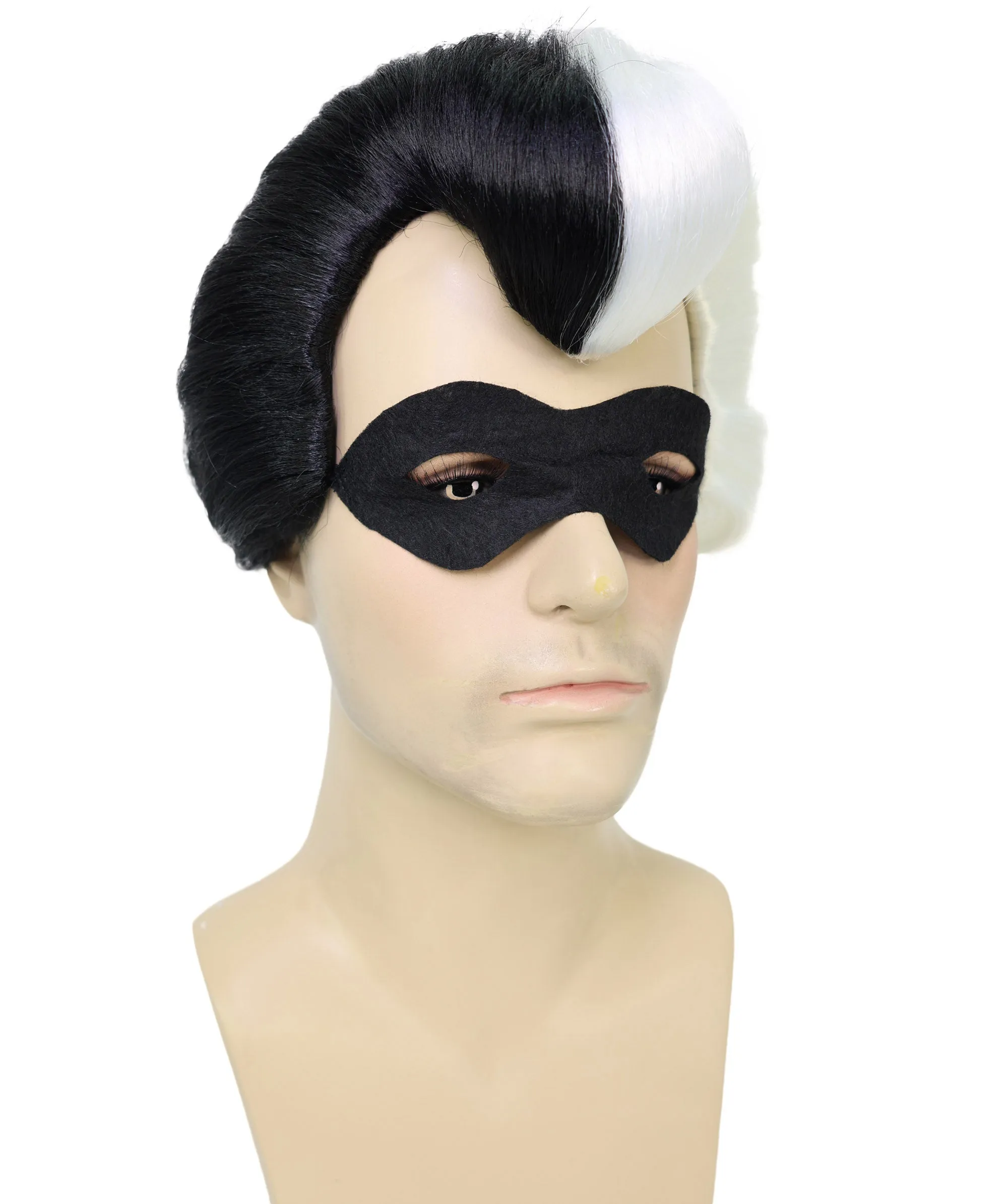 HPO Adult Superhero Family Men's Wig with Mask Set | Multiple Color Cosplay Halloween Wigs