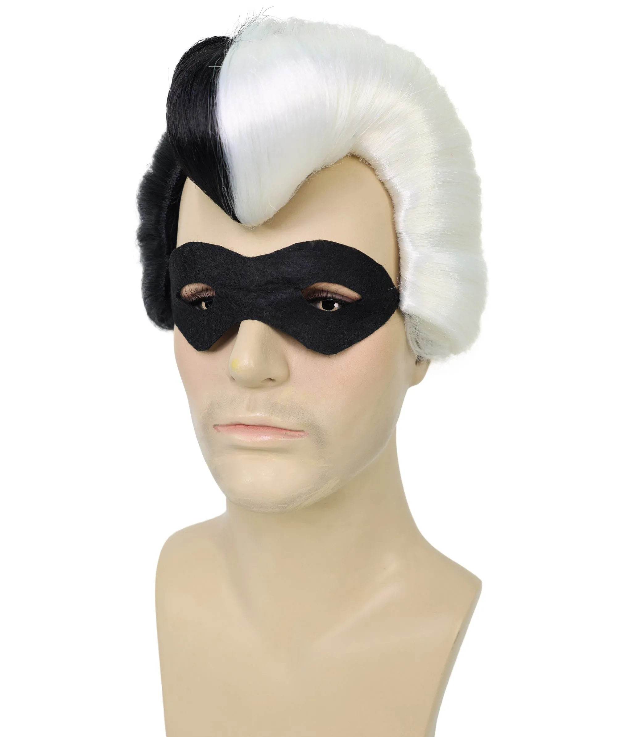 HPO Adult Superhero Family Men's Wig with Mask Set | Multiple Color Cosplay Halloween Wigs