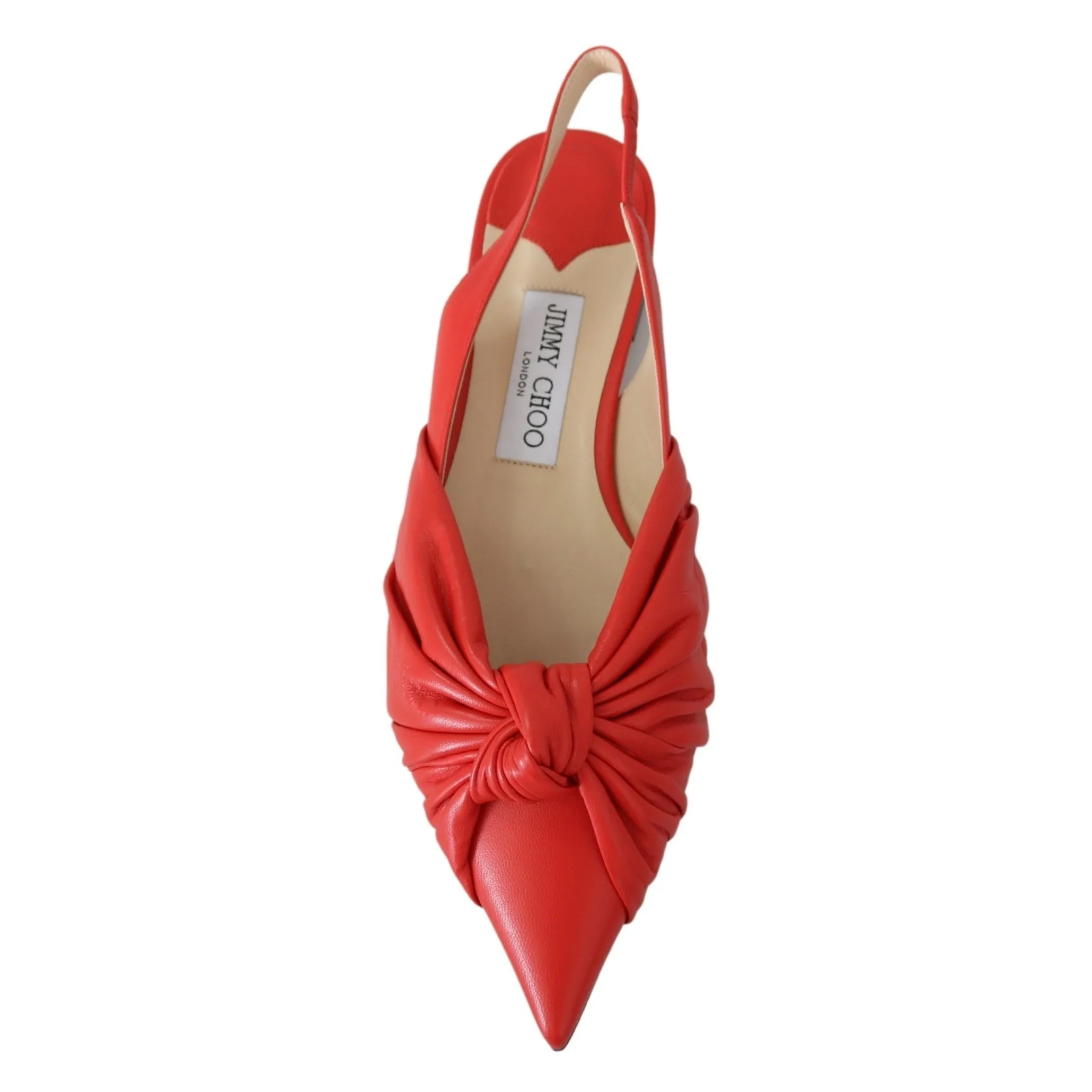 Jimmy Choo Chic Red Pointed Toe Leather Flats